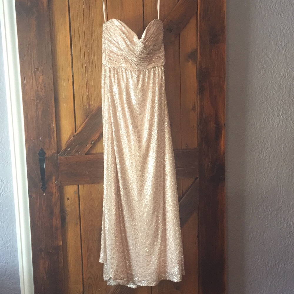Amsale bridesmaid dress-rose gold size 12
